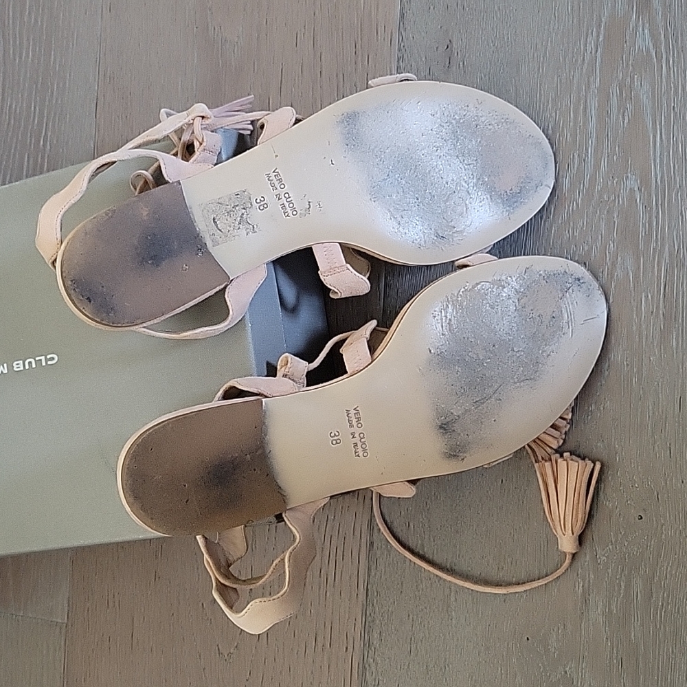 Club Monaco pink suede sandals, Sz 38 - Picture 3 of 4